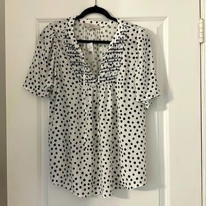 NWT LOFT Top Mixed Media Blouse